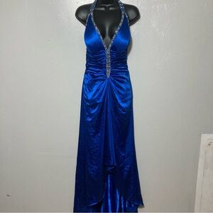 Vintage Y2K Sexy Deep Plunge Embellished Backless Evening Dress Mermaid